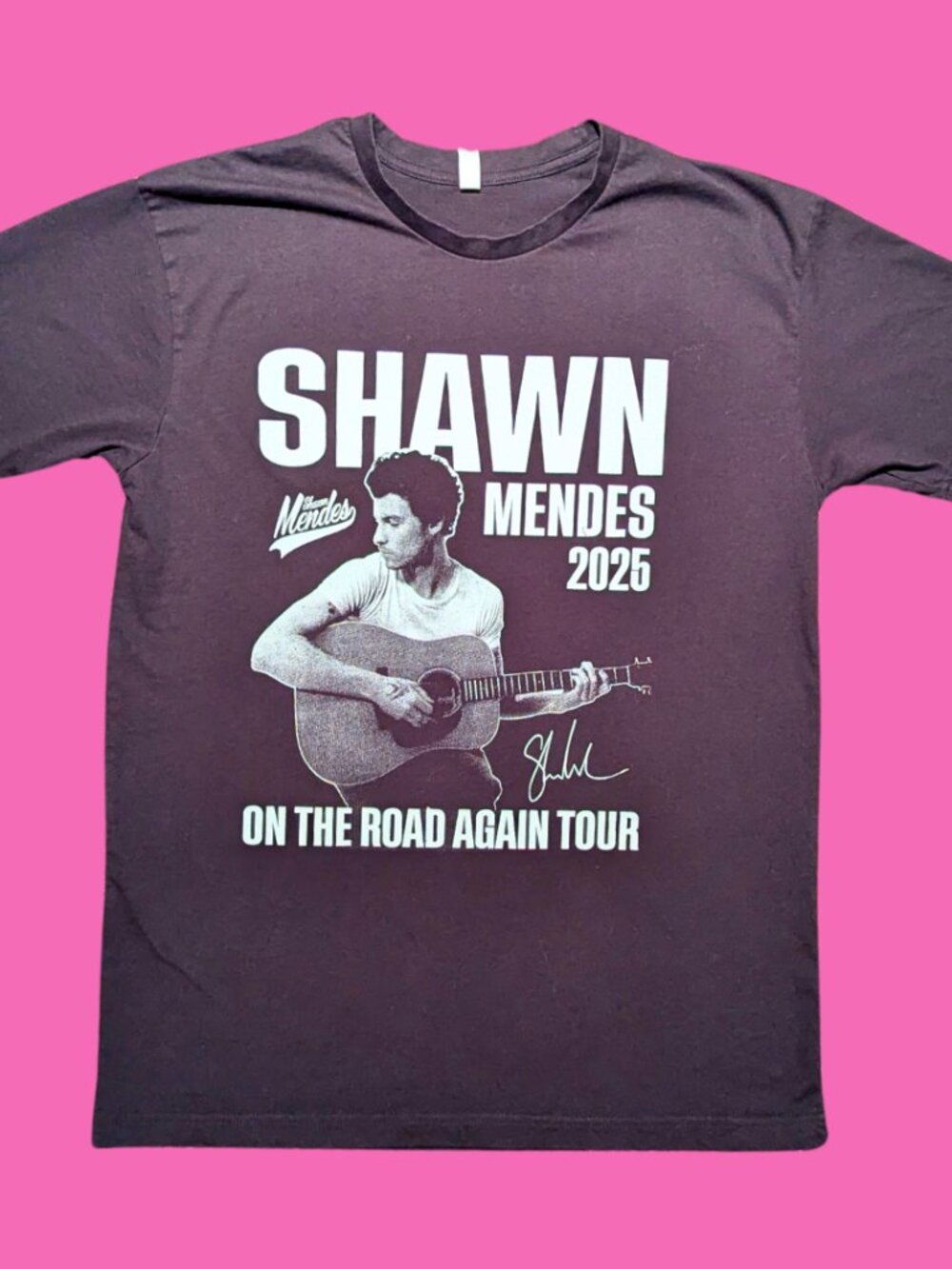 Shawn Mendes On the Road Again Tour 2025 T-Shirt Size L